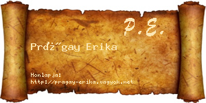 Prágay Erika névjegykártya